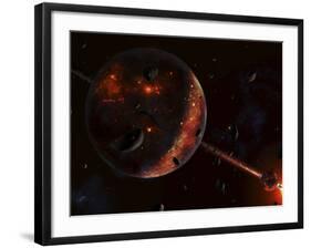 A Scene Portraying the Early Stages of a Solar System Forming-Stocktrek Images-Framed Photographic Print