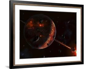 A Scene Portraying the Early Stages of a Solar System Forming-Stocktrek Images-Framed Photographic Print