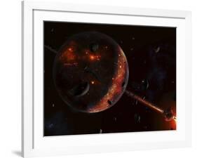 A Scene Portraying the Early Stages of a Solar System Forming-Stocktrek Images-Framed Photographic Print