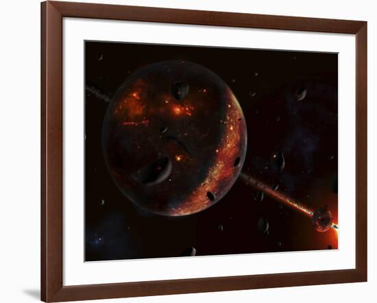 A Scene Portraying the Early Stages of a Solar System Forming-Stocktrek Images-Framed Photographic Print