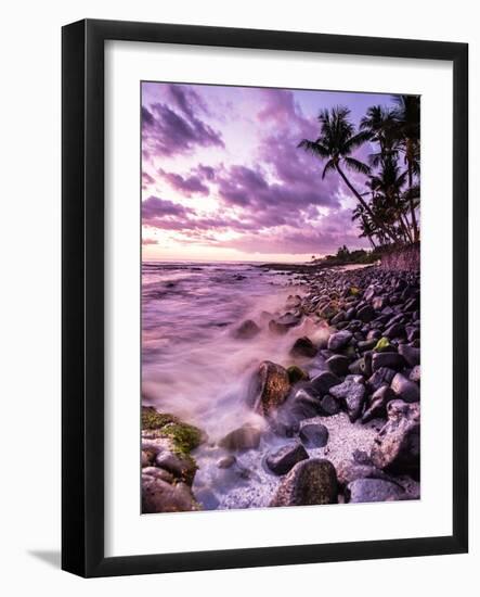A Scenic Beach At Sunset Along The Kona Coast Of Hawaii's Big Island-Daniel Kuras-Framed Photographic Print