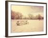 A Scenic Cold Winter Landscape with Snow and Trees Done with a Retro Vintage Instagram Filter-graphicphoto-Framed Photographic Print