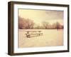 A Scenic Cold Winter Landscape with Snow and Trees Done with a Retro Vintage Instagram Filter-graphicphoto-Framed Photographic Print