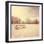 A Scenic Cold Winter Landscape with Snow and Trees Toned with an Instagram like Warm Filter-graphicphoto-Framed Photographic Print