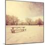 A Scenic Cold Winter Landscape with Snow and Trees Toned with an Instagram like Warm Filter-graphicphoto-Mounted Photographic Print