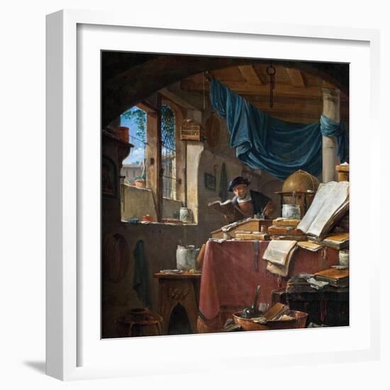 A Scholar in His Study-Thomas Wyck-Framed Giclee Print