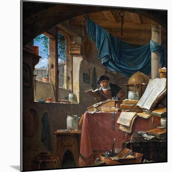 A Scholar in His Study-Thomas Wyck-Mounted Giclee Print