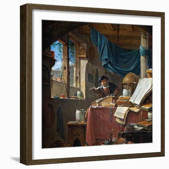 A Scholar in His Study-Thomas Wyck-Framed Giclee Print