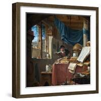 A Scholar in His Study-Thomas Wyck-Framed Giclee Print