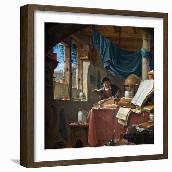 A Scholar in His Study-Thomas Wyck-Framed Giclee Print