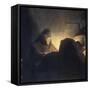 A Scholar in his Study-Rembrandt van Rijn-Framed Stretched Canvas