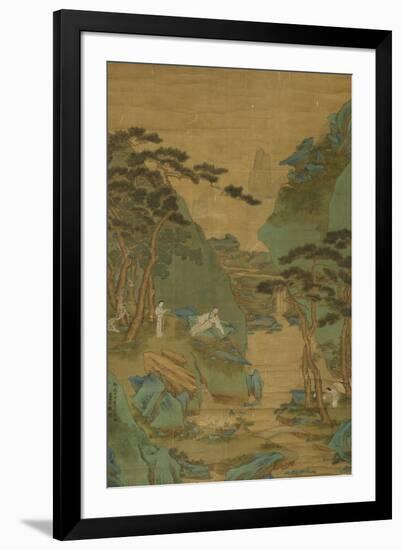 A Scholar Listening to a Waterfall-Li Shizuo-Framed Premium Giclee Print