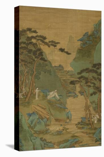 A Scholar Listening to a Waterfall-Li Shizuo-Stretched Canvas