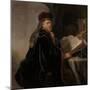 A Scholar Seated at a Desk (Scholar at His Stud)-Rembrandt van Rijn-Mounted Premium Giclee Print