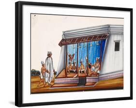 A School Called Gurunkul, with Students Wearing a Dhoti, or Loincloth, from Thanjavur, India-null-Framed Giclee Print