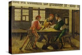 A Schoolmaster Explaining a Document to Two Illiterate Journeymen, 1516-Ambrosius Holbein-Stretched Canvas