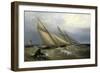 A Schooner and Cutter Yacht rounding a Buoy, 1876-Richard Bridges Beechey-Framed Giclee Print