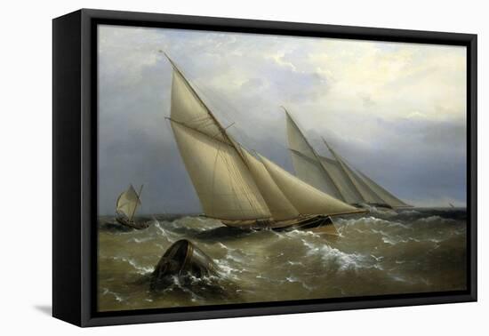 A Schooner and Cutter Yacht rounding a Buoy, 1876-Richard Bridges Beechey-Framed Stretched Canvas