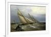 A Schooner and Cutter Yacht rounding a Buoy, 1876-Richard Bridges Beechey-Framed Giclee Print