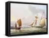 A Schooner and Other Shipping-Thomas Buttersworth-Framed Stretched Canvas