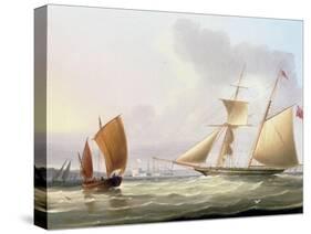 A Schooner and Other Shipping-Thomas Buttersworth-Stretched Canvas