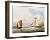 A Schooner and Other Shipping-Thomas Buttersworth-Framed Giclee Print