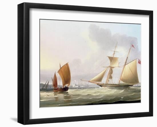 A Schooner and Other Shipping-Thomas Buttersworth-Framed Giclee Print