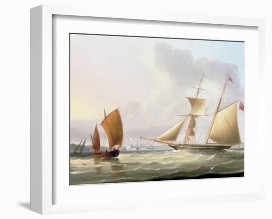 A Schooner and Other Shipping-Thomas Buttersworth-Framed Giclee Print