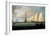 A Schooner of the Royal Yacht Squadron off the Eddystone Lighthouse, 1831-John Lynn-Framed Giclee Print