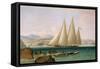 A Schooner off Port Royal, at the Entrance to Kingston (Jamaica). Oil on Canvas, 1834, by John Lynn-John Lynn-Framed Stretched Canvas