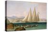 A Schooner off Port Royal, at the Entrance to Kingston (Jamaica). Oil on Canvas, 1834, by John Lynn-John Lynn-Stretched Canvas