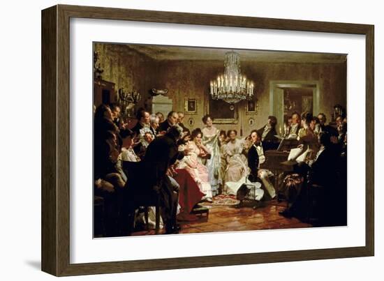 A Schubert Evening in a Vienna Salon-Julius Schmid-Framed Giclee Print