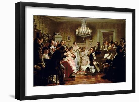 A Schubert Evening in a Vienna Salon-Julius Schmid-Framed Giclee Print