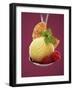 A Scoop of Vanilla Ice Cream with Hot Raspberries on a Spoon-Marc O^ Finley-Framed Photographic Print