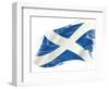 A Scottish Flag in the Wind with a Texture-TINTIN75-Framed Art Print