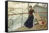 A Scottish Lady on a Boat Arriving in New York-Henry Bacon-Framed Stretched Canvas