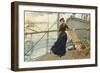A Scottish Lady on a Boat Arriving in New York-Henry Bacon-Framed Giclee Print