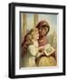 A Scripture Lesson - Indian Girl Teaching an English Child-English School-Framed Giclee Print