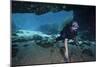 A Scuba Diver Explores the Blue Springs Cave in Marianna, Florida-null-Mounted Art Print