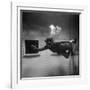 A Scuba Diver Inside a Large Metal Water Tank. Photograph by Heinz Zinram-Heinz Zinram-Framed Photographic Print