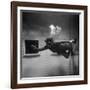 A Scuba Diver Inside a Large Metal Water Tank. Photograph by Heinz Zinram-Heinz Zinram-Framed Photographic Print