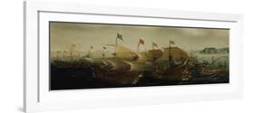 A Sea Action, Possibly the Battle of Cadiz, 1596-Hendrick Cornelisz. Vroom-Framed Giclee Print