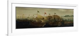 A Sea Action, Possibly the Battle of Cadiz, 1596-Hendrick Cornelisz. Vroom-Framed Giclee Print