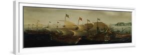 A Sea Action, Possibly the Battle of Cadiz, 1596-Hendrick Cornelisz. Vroom-Framed Giclee Print