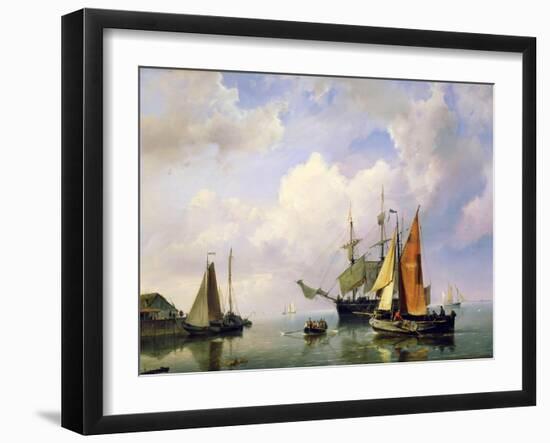 A Sea Landscape, Mid 19th Century-Marinus Adrianus Koekkoek-Framed Giclee Print