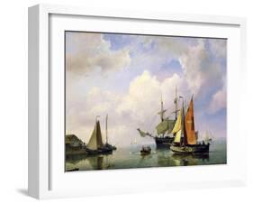 A Sea Landscape, Mid 19th Century-Marinus Adrianus Koekkoek-Framed Giclee Print