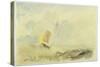 A Sea Piece - a Rough Sea with a Fishing Boat, 1820-30 (W/C on Paper)-J. M. W. Turner-Stretched Canvas