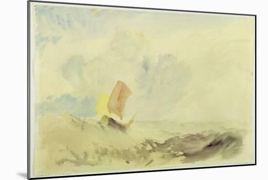 A Sea Piece - a Rough Sea with a Fishing Boat, 1820-30 (W/C on Paper)-J. M. W. Turner-Mounted Giclee Print