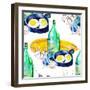 A Seamless Pattern with a Rustic Still Life. the Bottle of Moonshine, the Scrambled Eggs, the Garli-chempina-Framed Art Print