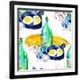 A Seamless Pattern with a Rustic Still Life. the Bottle of Moonshine, the Scrambled Eggs, the Garli-chempina-Framed Art Print